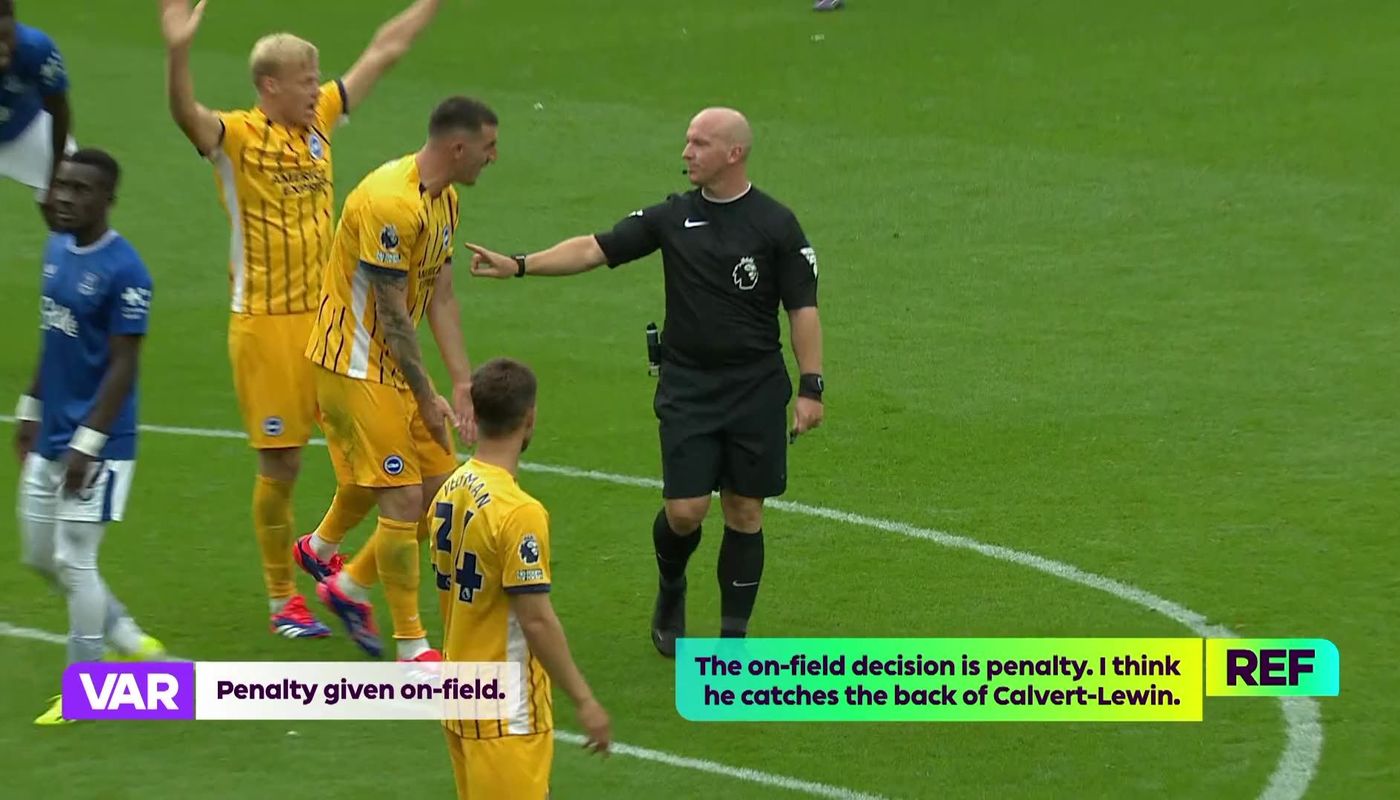 Everton overturned penalty v Brighton