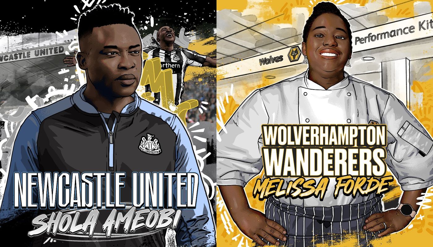 NRFR Icons composite - Shola Amoebi (Newcastle), Melissa Forde (Wolves)